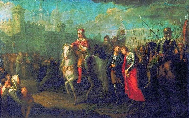 Grigoriy Ugryumov Alexander Nevsky in Pskov, after they victory over the Germans oil painting picture